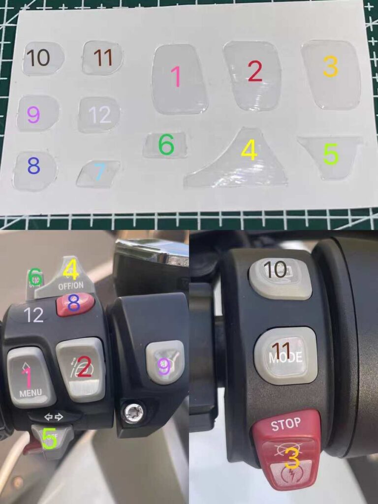 BMW Motorcycle Button Protection Film, Anti‑Scratch Paint Preservation Kit for R1200GS R1250GS